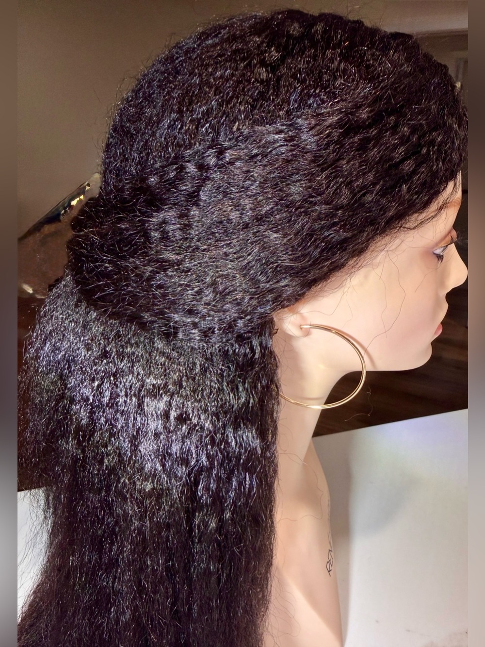 💯% 25” HUMAN Hair Kinky/Curly V-Part, Black